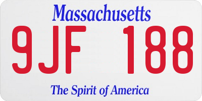 MA license plate 9JF188