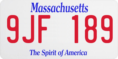 MA license plate 9JF189