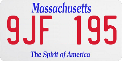 MA license plate 9JF195
