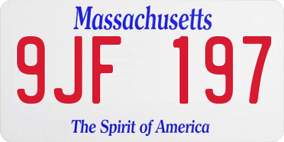 MA license plate 9JF197