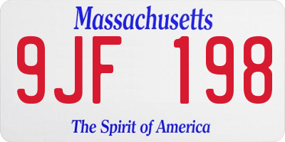 MA license plate 9JF198