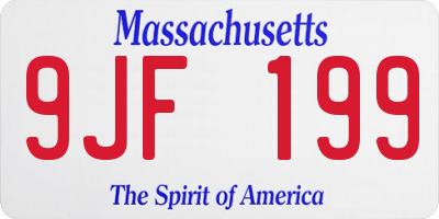 MA license plate 9JF199