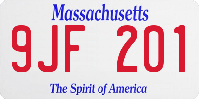 MA license plate 9JF201