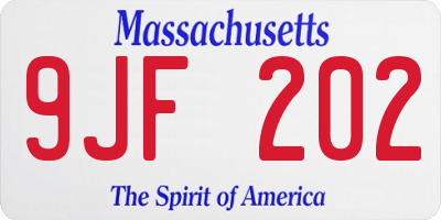 MA license plate 9JF202