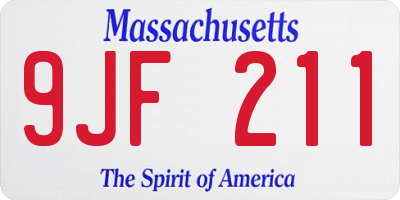 MA license plate 9JF211