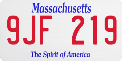 MA license plate 9JF219