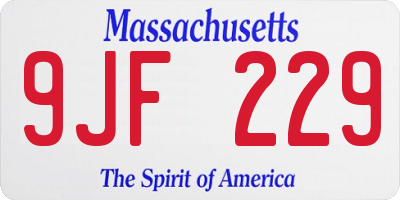 MA license plate 9JF229