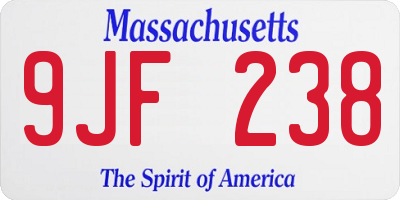 MA license plate 9JF238