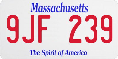 MA license plate 9JF239