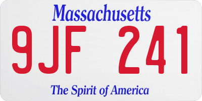 MA license plate 9JF241