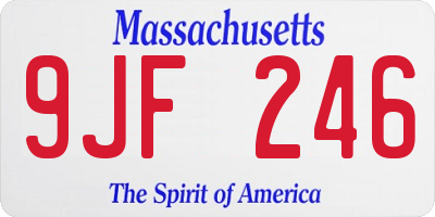 MA license plate 9JF246