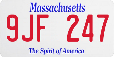 MA license plate 9JF247