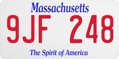 MA license plate 9JF248