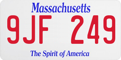 MA license plate 9JF249