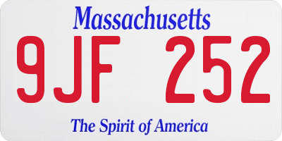 MA license plate 9JF252