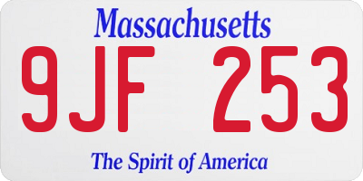 MA license plate 9JF253