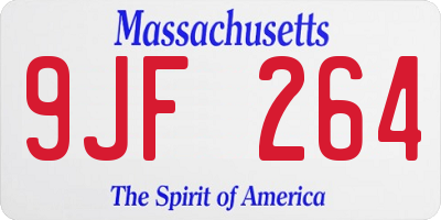 MA license plate 9JF264