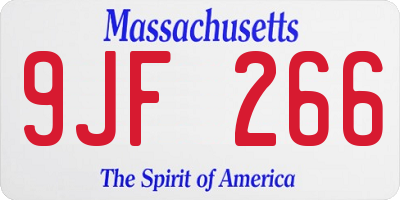 MA license plate 9JF266