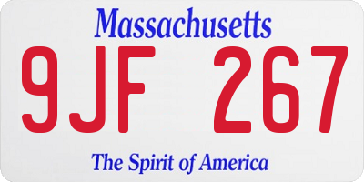 MA license plate 9JF267