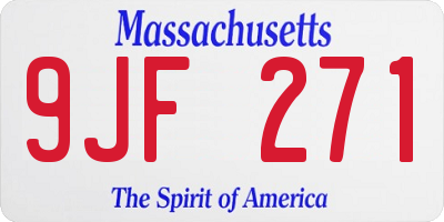 MA license plate 9JF271