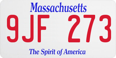 MA license plate 9JF273