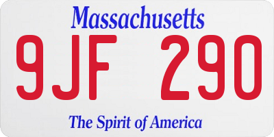 MA license plate 9JF290