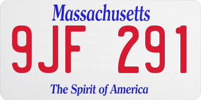 MA license plate 9JF291