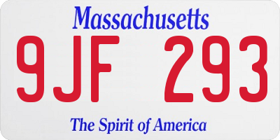 MA license plate 9JF293