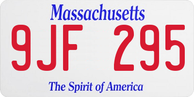MA license plate 9JF295