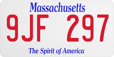 MA license plate 9JF297