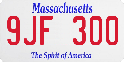 MA license plate 9JF300