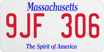 MA license plate 9JF306