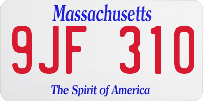 MA license plate 9JF310
