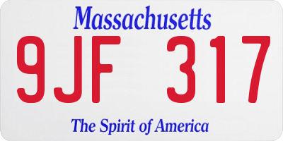 MA license plate 9JF317