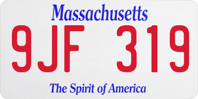 MA license plate 9JF319