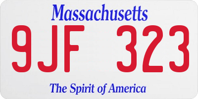 MA license plate 9JF323