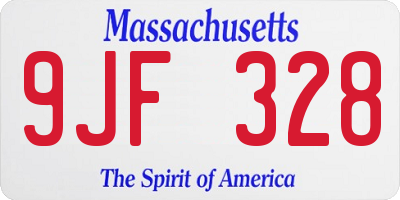 MA license plate 9JF328
