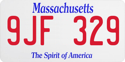 MA license plate 9JF329