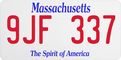 MA license plate 9JF337