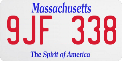 MA license plate 9JF338