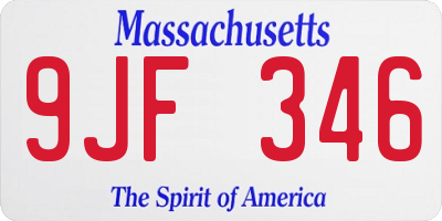 MA license plate 9JF346