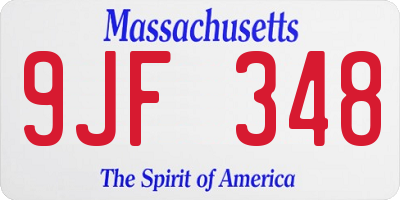 MA license plate 9JF348