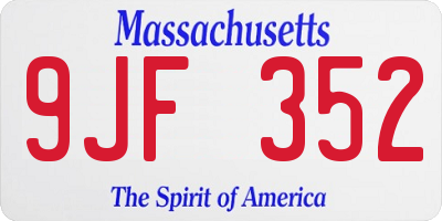 MA license plate 9JF352
