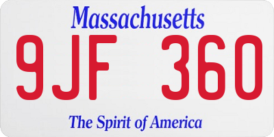 MA license plate 9JF360