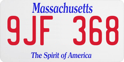 MA license plate 9JF368