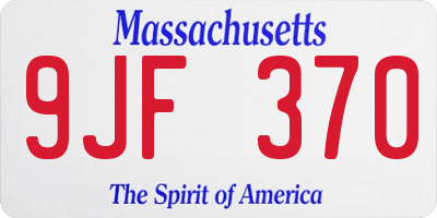 MA license plate 9JF370