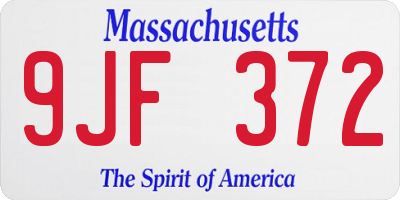 MA license plate 9JF372