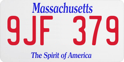 MA license plate 9JF379