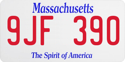 MA license plate 9JF390