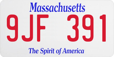 MA license plate 9JF391